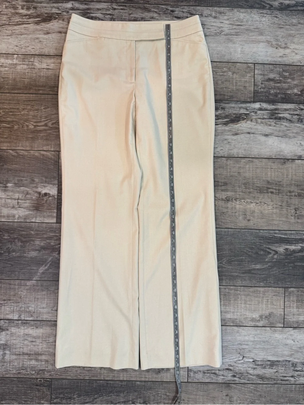 White House Black Market Cream Dress Trousers Sz 8